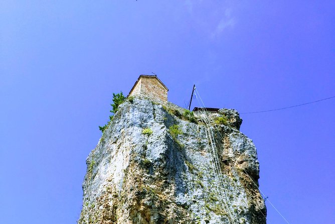 Chiatura and Katskhi Pillar One Day Urbex Tour - Katskhi Pillar and monk Maxime: limestone height with a very specific human story