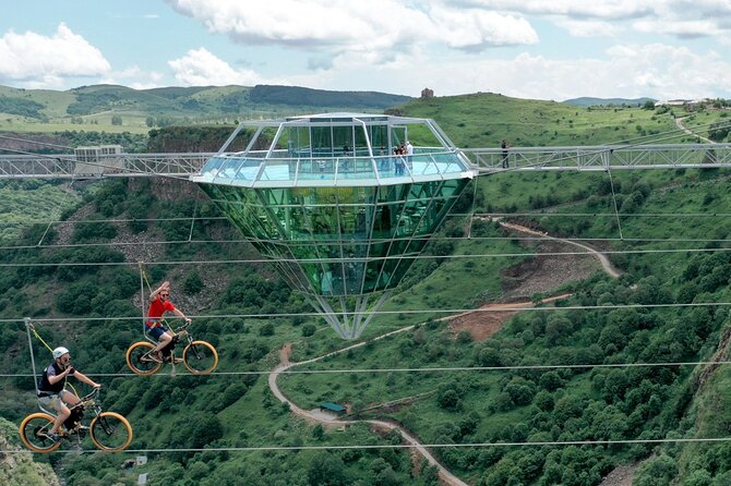 Diamond bridge and Dashbashi canyon day excursion from Tbilisi - Stop 1, Diamond Bridge Glass Walkway: Views, Café Breaks, and Optional Sky Bike
