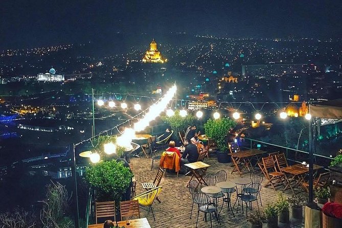 Tbilisi by Night Walking Tour - Mtatsminda Park observation deck, where modern lights meet old city below